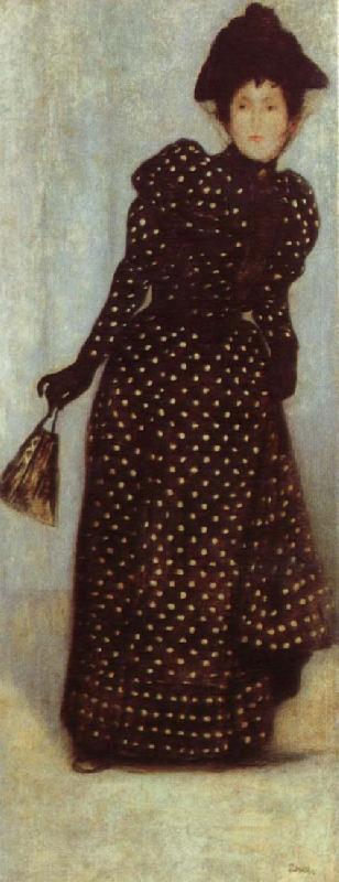 Jozsef Rippl-Ronai Lady in a Polka-Dot Dress oil painting picture